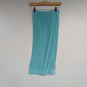 Vera Neumann 100% Silk Scarf Turquoise VINTAGE